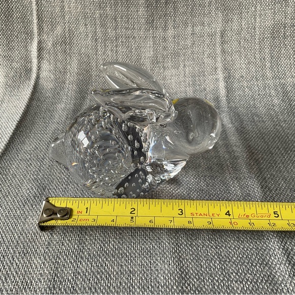 Vintage Bunny Rabbit Bubble Art Glass Sculpted Figurine Hand Blown Paperweight - Picture 12 of 15